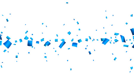 Celebration banner with blue confetti. Vector background.のイラスト素材