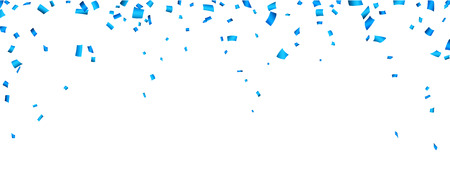 Colorful celebration banner with blue confetti.のイラスト素材