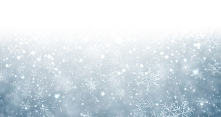 Winter background with snowflakes and place for text. Christmas blue defocused illustration. Eps10 vector.のイラスト素材
