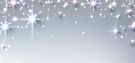 Elegant starry christmas banner with snowflakes and place for text. Vector Illustration.のイラスト素材