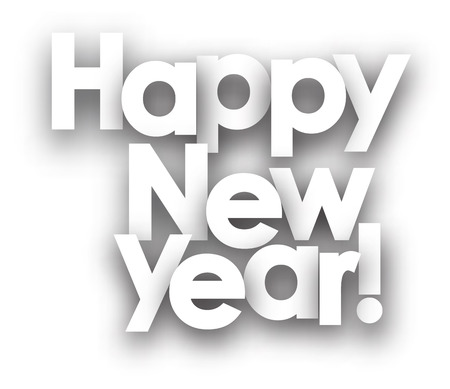 Happy new year in black and white. Vector illustration.のイラスト素材