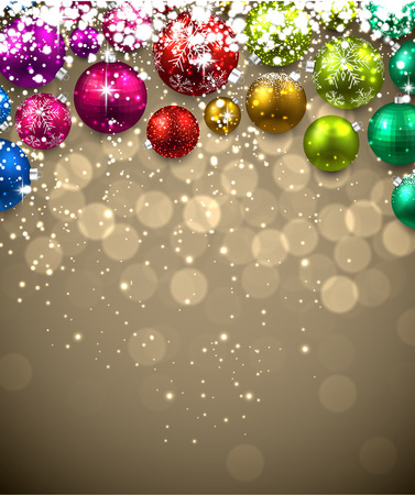 Christmas background with color balls. Vector Illustration.のイラスト素材