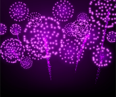 Festive lilac firework background. Vector illustration.のイラスト素材