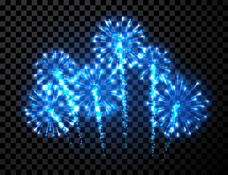Festive blue firework background. Vector illustration.のイラスト素材