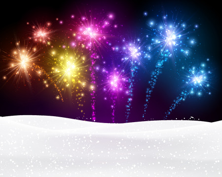 Festive xmas colour firework background.のイラスト素材