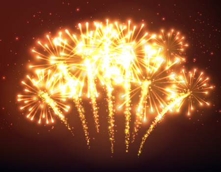Festive gold firework background.のイラスト素材