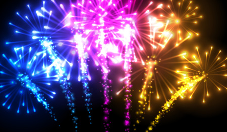 Festive color firework background.のイラスト素材