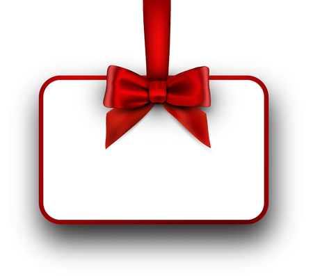 Greeting card with bow. Vector paper illustration.のイラスト素材