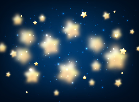 Blue luminous background with stars. Vector illustration.のイラスト素材