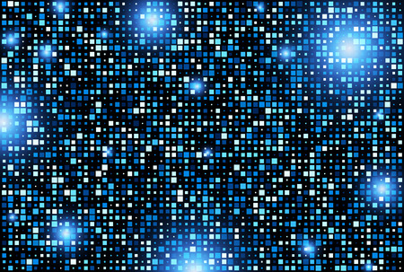 Dark abstract background with blue squares. Vector illustration.のイラスト素材