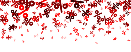 White sale banner with percent signs. Vector paper illustration.のイラスト素材