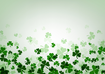 St. Patrick's day background with shamrocks. Vector paper illustration.のイラスト素材