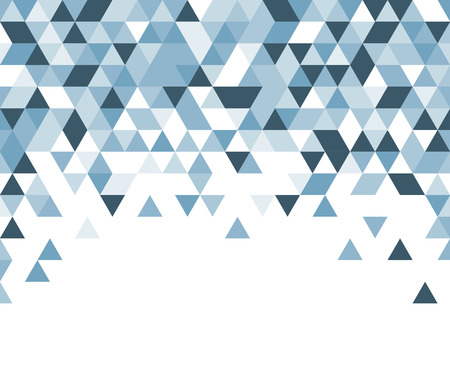 White abstract background with blue triangles. Vector illustration.
