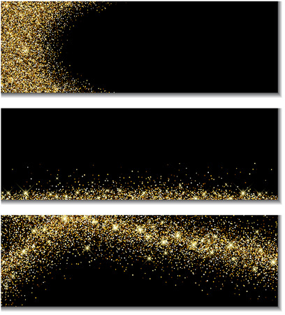 Set of black banners with sand. Vector illustration.のイラスト素材