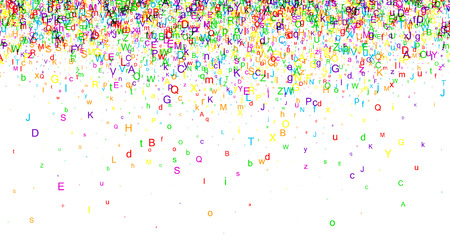 White paper background with color letters. Vector illustration.のイラスト素材