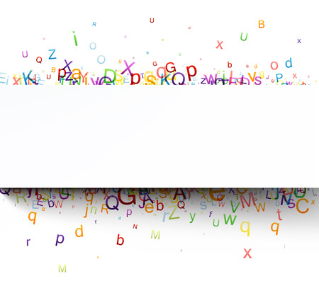 White paper banner with letters. Vector illustration.のイラスト素材