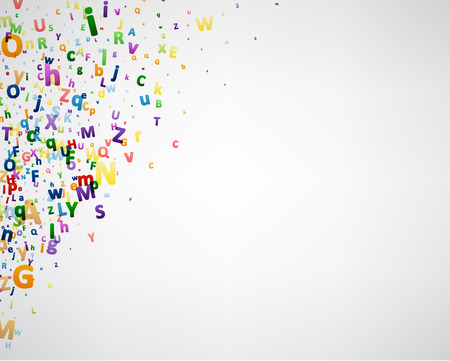 White paper background with color letters. Vector illustration.のイラスト素材