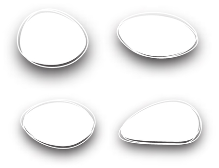 Set of white oval backgrounds. Vector paper illustration.のイラスト素材