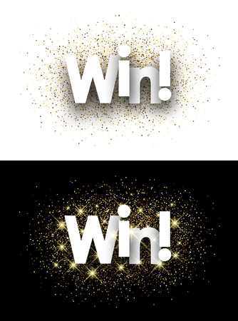 Win paper banner with shining sand. Vector illustration.のイラスト素材