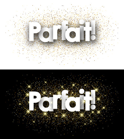 Perfect paper banner with shining sand, French. Vector illustration.のイラスト素材