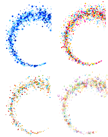 White paper backgrounds set with color swirl. Vector illustration.のイラスト素材