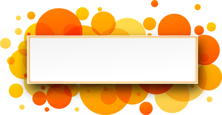 Paper round orange abstract banner. Vector illustration.のイラスト素材