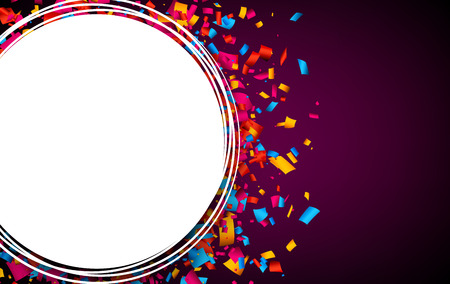 Purple and white background with colour confetti. Vector paper illustration.のイラスト素材