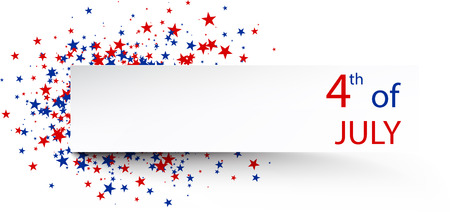 4th of July Independence Day banner. Vector paper illustration.のイラスト素材