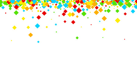 White abstract banner with colour rhombs. Vector paper illustration.のイラスト素材