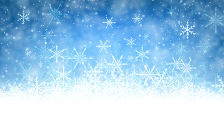 Blue winter background with snowflakes. Vector illustration.のイラスト素材