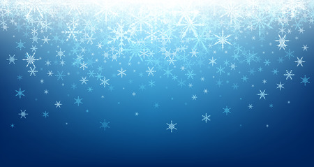 Blue winter background with snowflakes.のイラスト素材