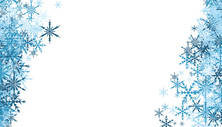White winter background with blue snowflakes.のイラスト素材