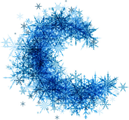 White winter background with blue snowflakes.のイラスト素材