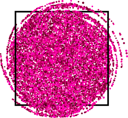 White festive pink background with black frame. Vector illustration.のイラスト素材