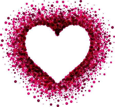 Valentine's love background with pink heart. Vector paper illustration.のイラスト素材