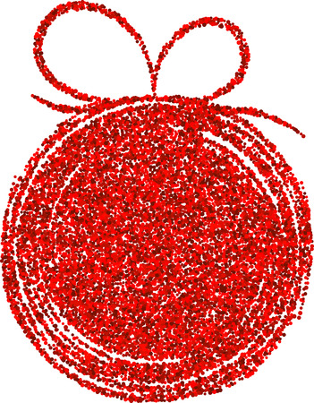 Background with red abstract Christmas ball. Vector illustration.のイラスト素材