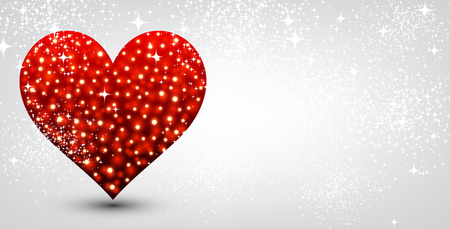 Valentine's love background with red heart. Vector illustration.のイラスト素材