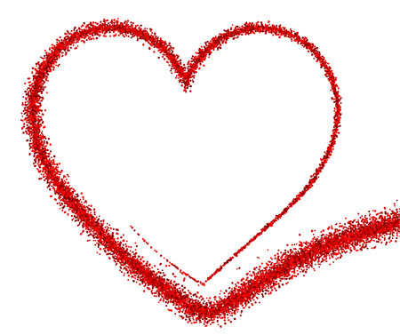 Valentine's love background with red heart. Vector paper illustration.のイラスト素材