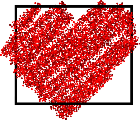 Valentine's love background with red heart. Vector illustration.のイラスト素材