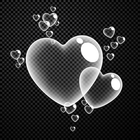Valentine's checkered love background with bubbles of hearts. Vector illustration.のイラスト素材