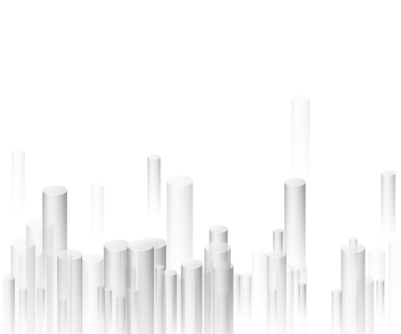 Round gray perspective 3d geometric background on white. Vector paper illustration.のイラスト素材