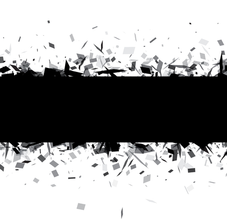 Black and white background with gray paper confetti. Vector illustration.のイラスト素材