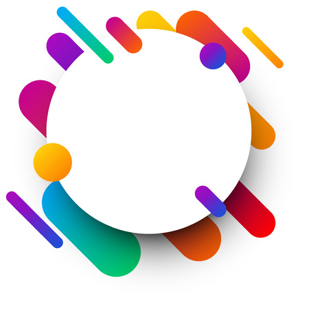 Colorful round geometric background on white. Vector paper illustration.のイラスト素材