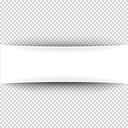 White banner on gray checkered background. Vector paper illustration.のイラスト素材