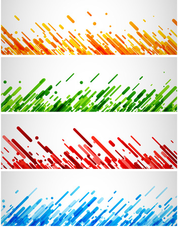 Set of colorful abstract banners on white. Vector paper illustration.のイラスト素材