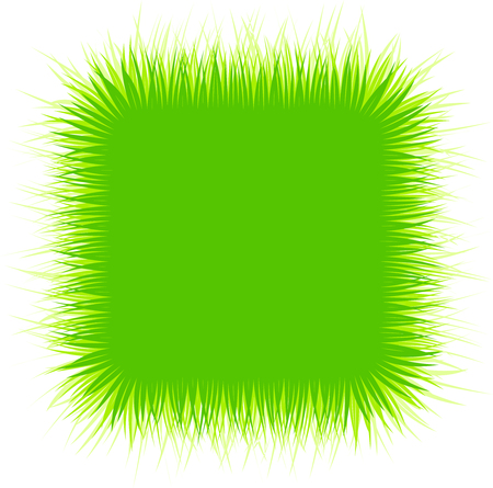 Square summer background with green grass. Vector paper illustration.のイラスト素材