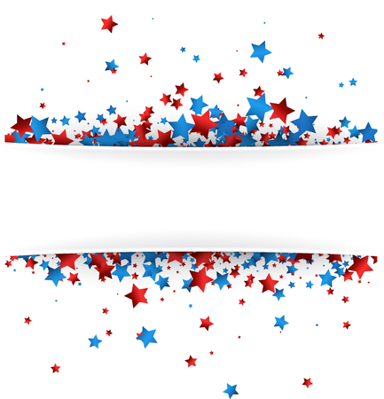 White USA Independence Day background with stars vector paper illustration.のイラスト素材