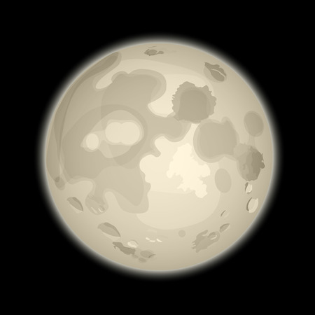 Black night halloween background with full moon Vector illustration.のイラスト素材