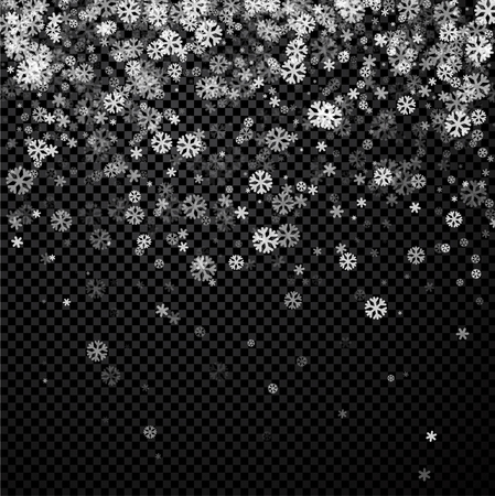 Black checkered winter background with snowflakes. Vector illustration.のイラスト素材