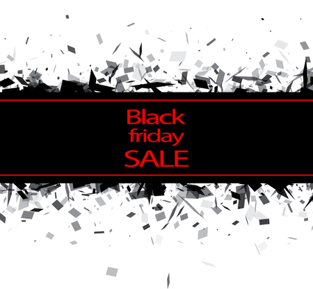 Black Friday sale banner with paper confetti Vector illustration.のイラスト素材